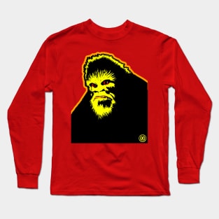 Mad Bigfoot Angry Sasquatch Retro Vintage Bust Cartoon Art Long Sleeve T-Shirt